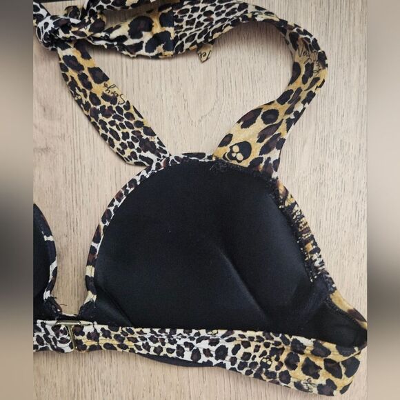 VICTORIA'S SECRET SWIM CHEETAH SKULL Y2K RETRO BOMBSHELL BIKINI 2 PIECE SWIMSUIT - Picture 4 of 11